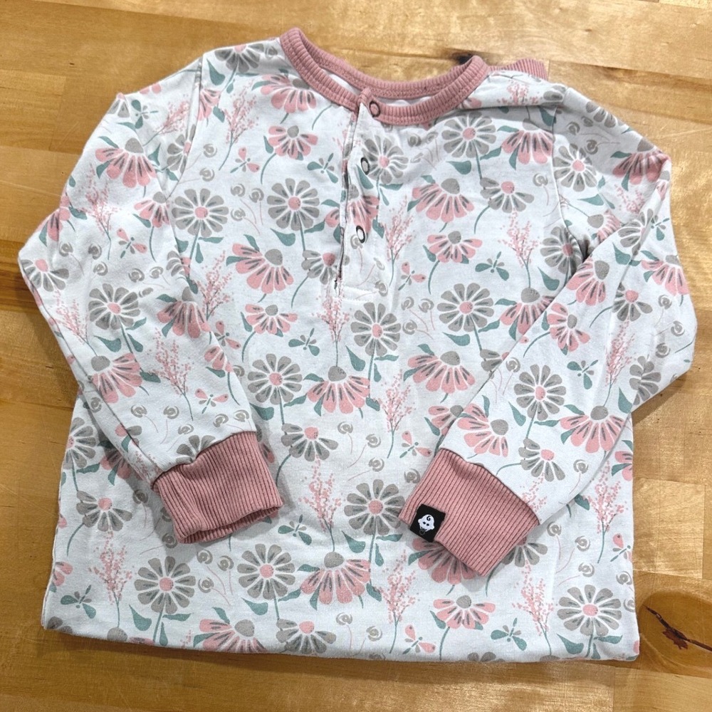 Sweet Bamboo Floral Romper Kids 18-24 Months Pink Bamboo Viscose Pajama - Picture 4 of 7